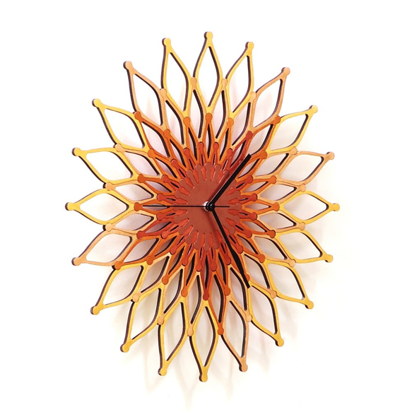 Fireworks II - copper / gold color wall clock 第3張的照片