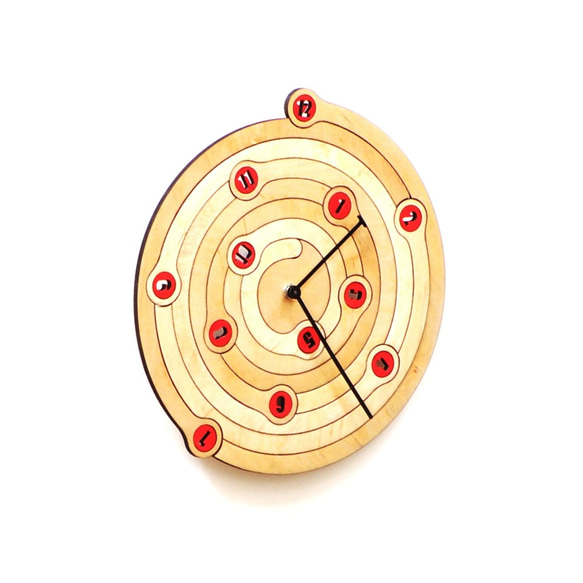Spiral – バーチ合板で作られたユニークでモダンな掛け時計 3枚目の画像