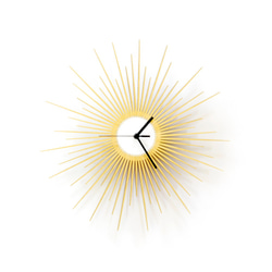 The Big Bang - elegant stylish wooden wall clock in gold 第3張的照片