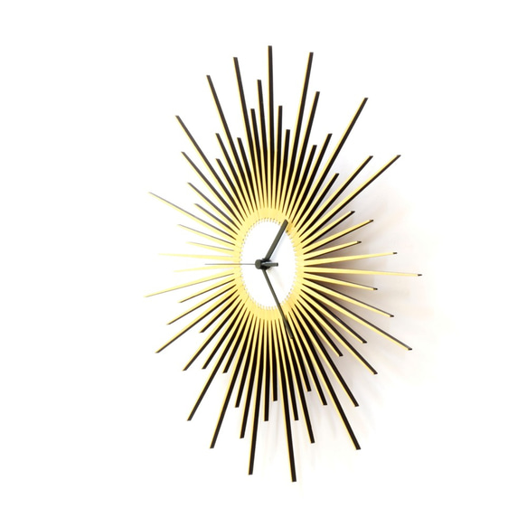 The Big Bang - elegant stylish wooden wall clock in gold 第5張的照片