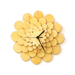 Dahlia - 29cm/41cm wooden wall clock w floral motives 第1張的照片