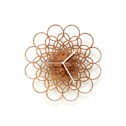 Rings walnut - modern geometric handmade clock 第1張的照片