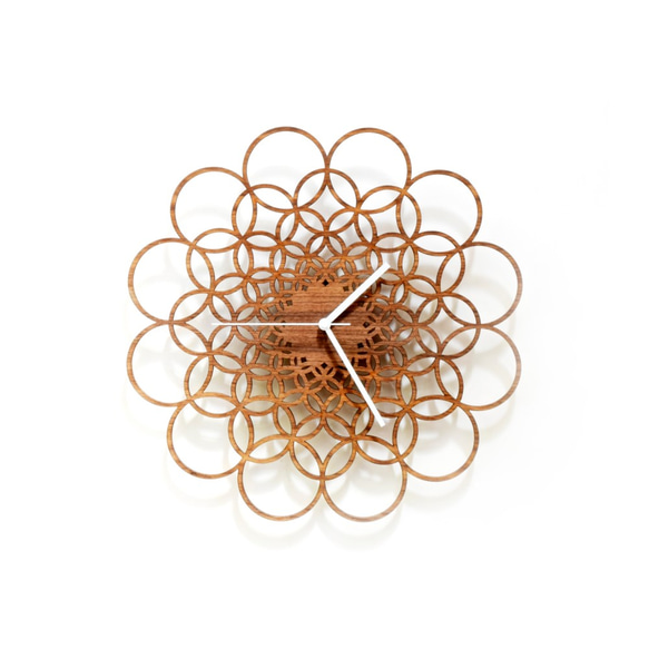 Rings walnut - modern geometric handmade clock 第1張的照片