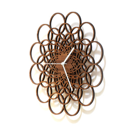 Rings walnut - modern geometric handmade clock 第3張的照片