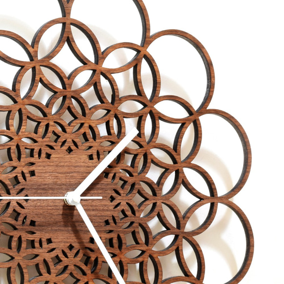 Rings walnut - modern geometric handmade clock 第4張的照片