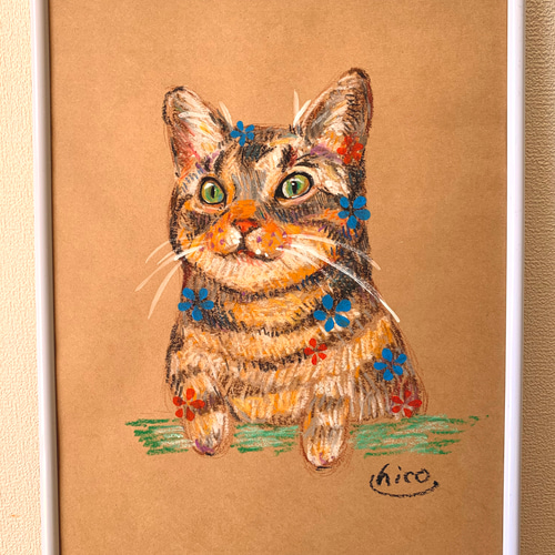 猫　イラスト　インテリア　原画 黒猫ちゃんイラストカラーにしたにゃん🐈‍⬛🐈‍⬛🐈‍⬛ モデル猫