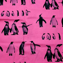 送料無料　ワイヤー口金入りペンケース　ペンギンピンク　＆　ブラック帆布 5枚目の画像