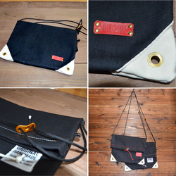 ブラックデニムのキレイ系スタイルにも合うサコッシュ　大きめサイズ 5枚目の画像