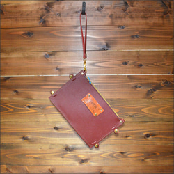 【1点もの】小さくてりんごのように可愛いミニレザーバッグ　仕切り→ポーチに早変わり 4枚目の画像