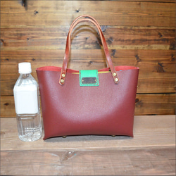 【1点もの】小さくてりんごのように可愛いミニレザーバッグ　仕切り→ポーチに早変わり 5枚目の画像