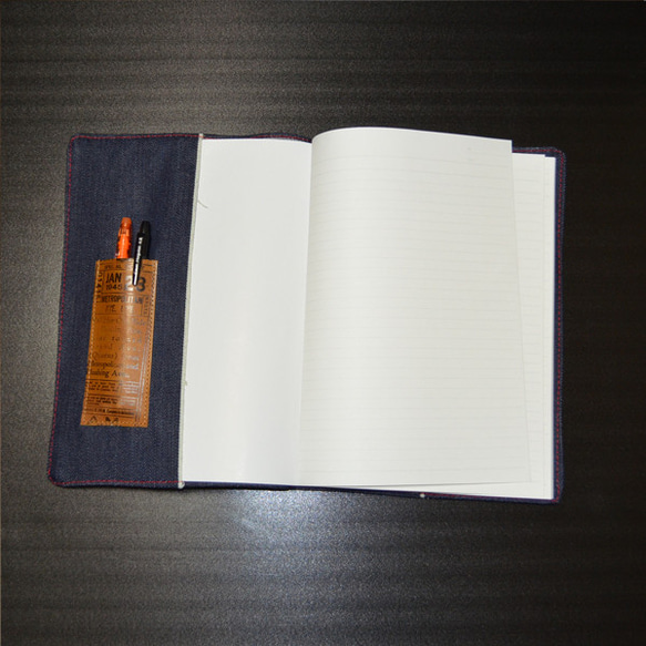デニムＢ５サイズノートカバーピンク＆水色　スケジュール帳　キャンパスノート 2枚目の画像