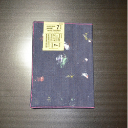 デニムＢ５サイズノートカバー　ペイント　スケジュール帳　キャンパスノート 3枚目の画像
