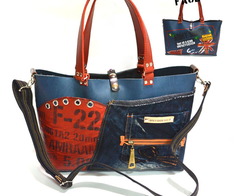 デニムリメイク【3wayデニムバッグ 】ダブルZIP バッグ ハンドメイド リメイクデニムバッグ のおすすめ人気通販 検索結果｜Creema