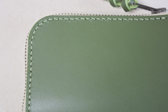 姫路産のヌメ革のL字ファスナー財布　L150 5枚目の画像