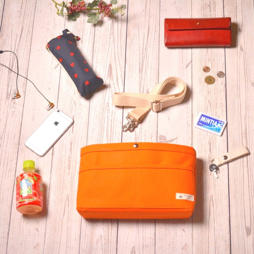甲羅デザイン サコッシュ＊Orange オレンジ＊ ショルダーバッグ