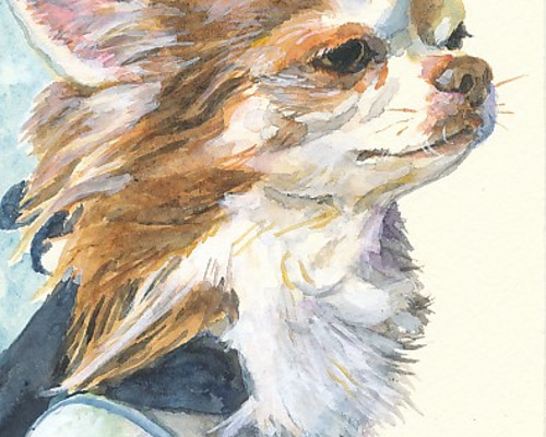 水彩画 似顔絵描きます  葉書サイズ　(写実タイプ背景無し) 0_9936843bf83e7be6ec1d866670b1
