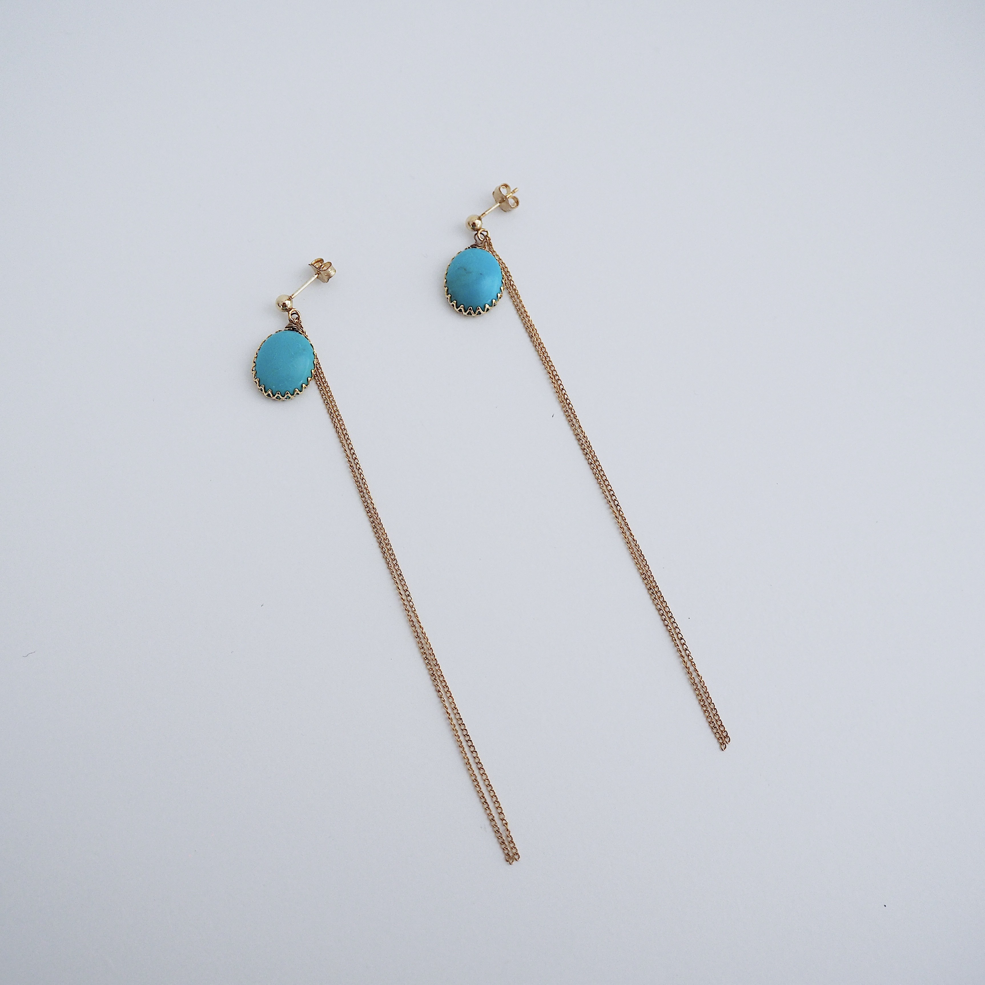 ターコイズチェーンピアス