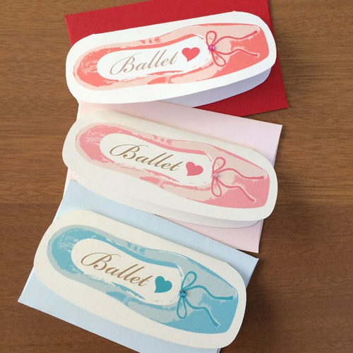 トゥシューズ ダイカット バレエカード メッセージカード Tiny Honey