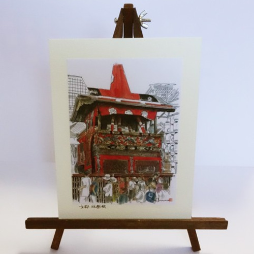水彩画ミニアート」京都 祇園祭 絵画 京の水彩画工房 みちや