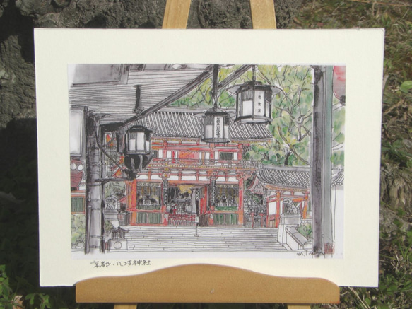 [水彩画ミニアート」京都　八坂神社 3枚目の画像