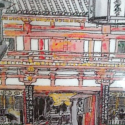 [水彩画ミニアート」京都　八坂神社 4枚目の画像