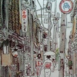 「水彩画ミニアート」京都　初夏の舞妓さん 3枚目の画像