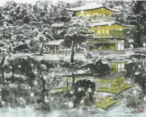 ベトナム 米絵 金閣寺 ライスピクチャー 日本画 風景画 ハンドメイド ベトナム 米絵 金閣寺 ライスピクチャー 日本画 風景画 ハンドメイド