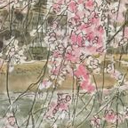 「水彩画ミニアート」京都　鴨川の桜 3枚目の画像