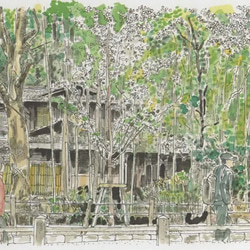 水彩画ミニアート」京都 上賀茂神社 絵画 京の水彩画工房 みちや