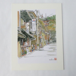 水彩画ミニアート」京都 嵐山 渡月橋 絵画 京の水彩画工房 みち
