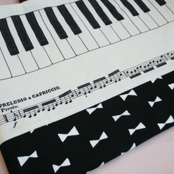 入園入学準備　鍵盤と楽譜のクラシックなレッスンバッグ 4枚目の画像