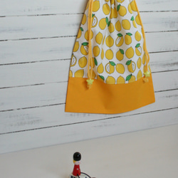 入園入学準備　レトロなレモンの持ち手つき体操着袋 3枚目の画像
