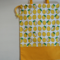 入園入学準備　レトロなレモンの持ち手つき体操着袋 4枚目の画像