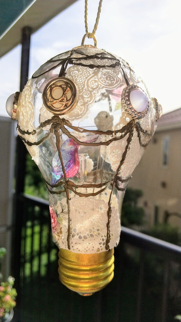 電球　気球オブジェ　ホワイト 5枚目の画像