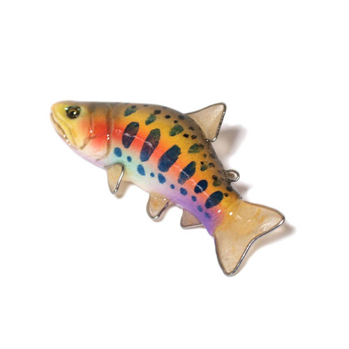 トラウトブローチ（ヤマメ）/魚のアクセサリー ブローチ -kozakanaya