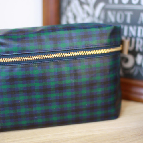 ファミリア限定ビタットつき♡おしりふきケース 緑チェック 雑貨