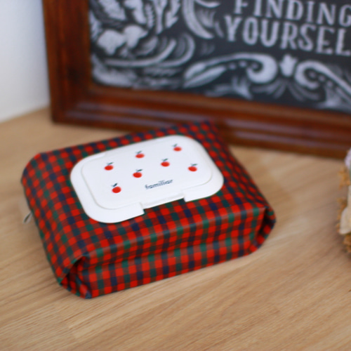 familiar ファミリア 赤チェック タータンチェック クリスマス ポーチ