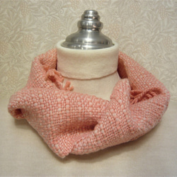 草木染毛糸の手織りマフラー　Ｍ-133 1枚目の画像