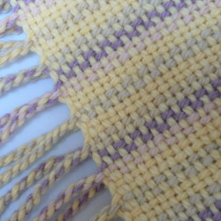 草木染毛糸の手織りマフラー　Ｍ-124 5枚目の画像