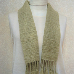 草木染毛糸の手織りマフラー　Ｍ-130 3枚目の画像