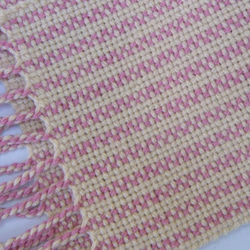 ＊Sale＊　草木染毛糸の手織りマフラー　Ｍ-095 5枚目の画像