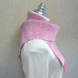 草木染毛糸の手織りマフラー　Ｍ-075 3枚目の画像