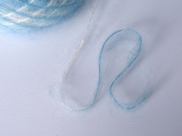 手染植物染紗（馬海毛）靛藍622 第4張的照片
