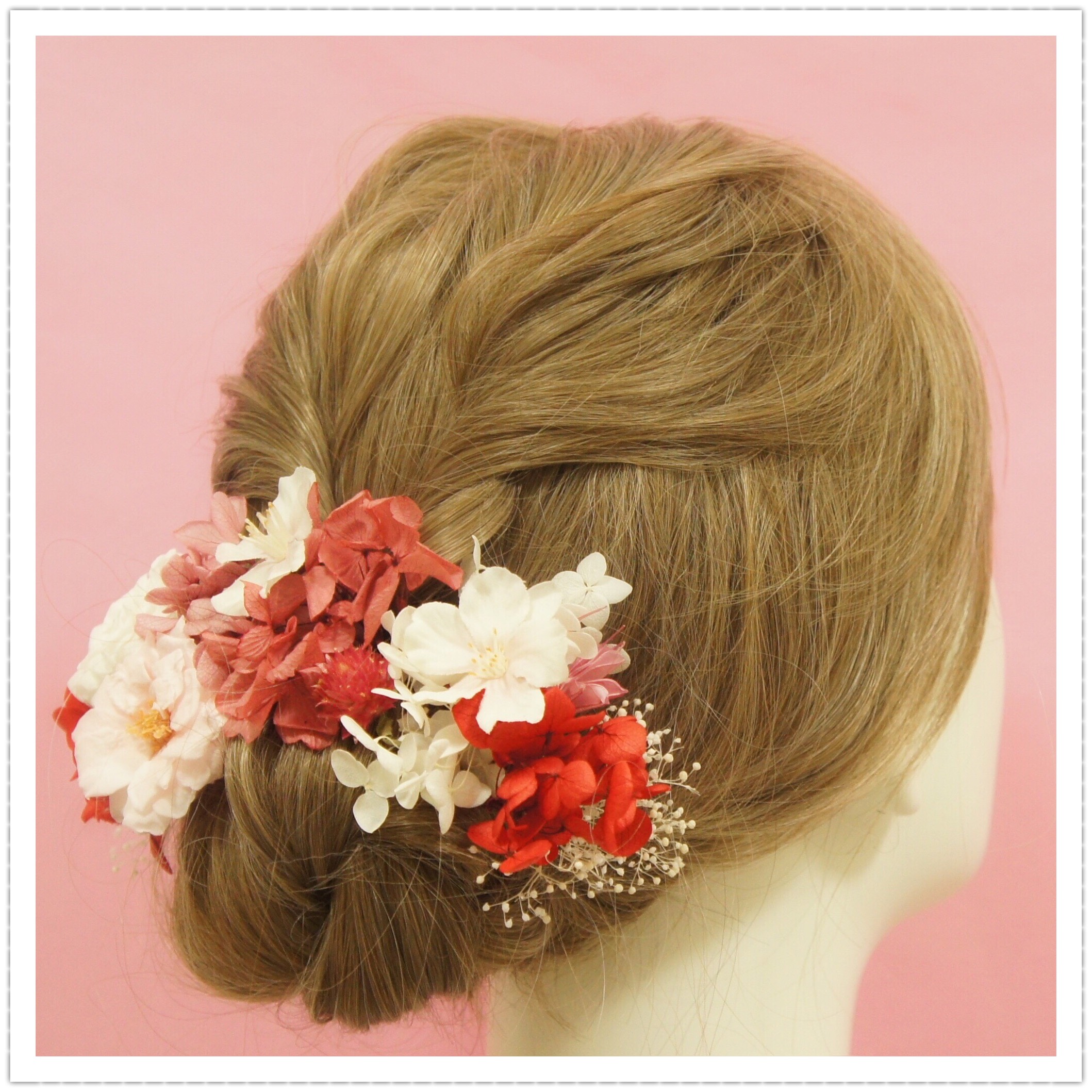 【送料無料】ドライフラワー 成人式 結婚式 卒業式 髪飾り 着物 和装 振袖 袴 ヘッドドレス ウェディング パーティ