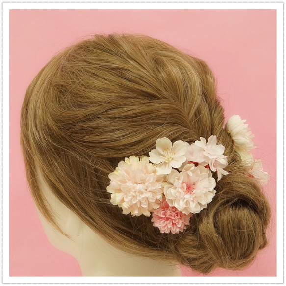 成人式 結婚式 卒業式 髪飾り 花飾り 和装髪飾り 和 着物 和装 花 振袖 桜 パーティ 1枚目の画像