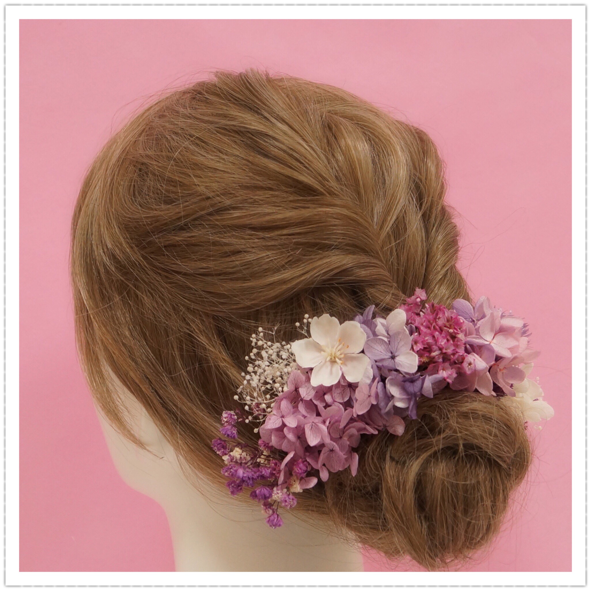 【送料無料】ドライフラワー 成人式 結婚式 卒業式 髪飾り 着物 和装 振袖 袴 ヘッドドレス ウェディング パーティ