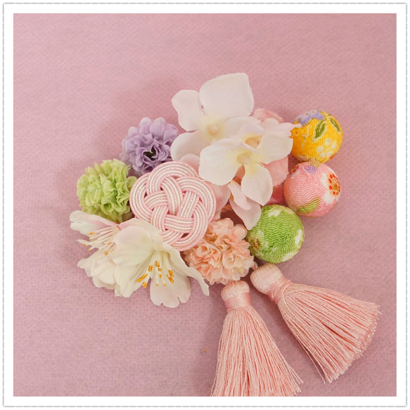 送料無料】七五三 753 髪飾り 着物 被布用 水引 3歳 7歳 和装 水引