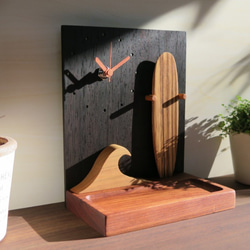 木製置時計 「Beach House」 サーフボード＆波 10枚目の画像
