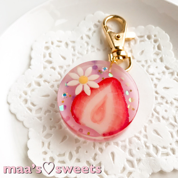 いちごぷりんねこチャンとドーナツといちごチャーム いちごねこ