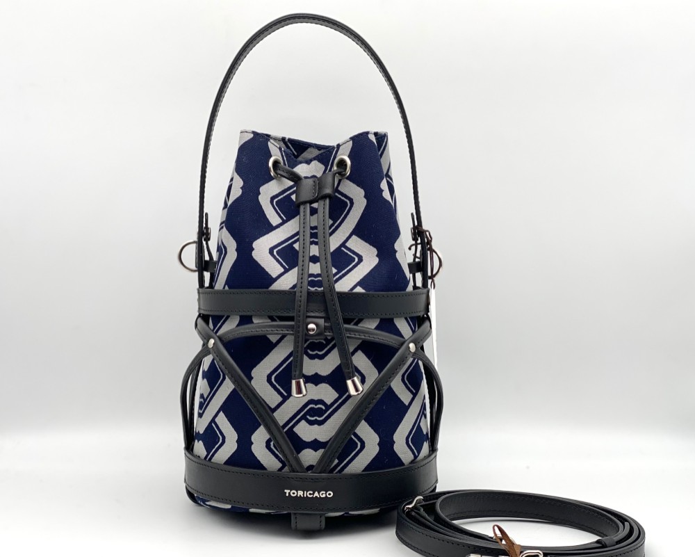 【TORICAGO_手捺染◆吉原つなぎ】鳥籠モチーフデザイン＊褒められバッグ＊内袋を変えれば着せ替え可能 19,700円